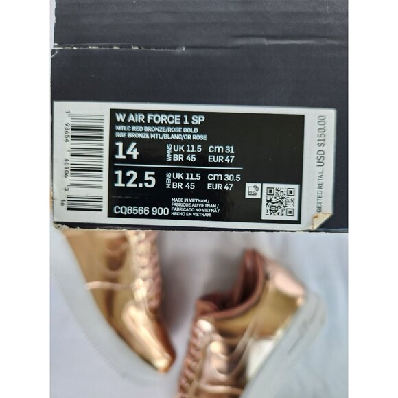 12.5 MEN\'S NIKE AIR FORCE ONE AF1 BRONZE / WHITE CQ6566-900 SNEAKERS main image 4